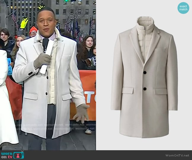 Mackage SKAI-SLB 3-in-1 Wool Coat with Removable Down Liner in Trench worn by Craig Melvin on Today
