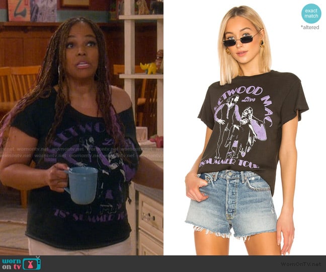 Regina’s black Fleetwood Mac tee on The Upshaws