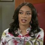 Madison’s watercolor floral blouse on Beyond the Gates