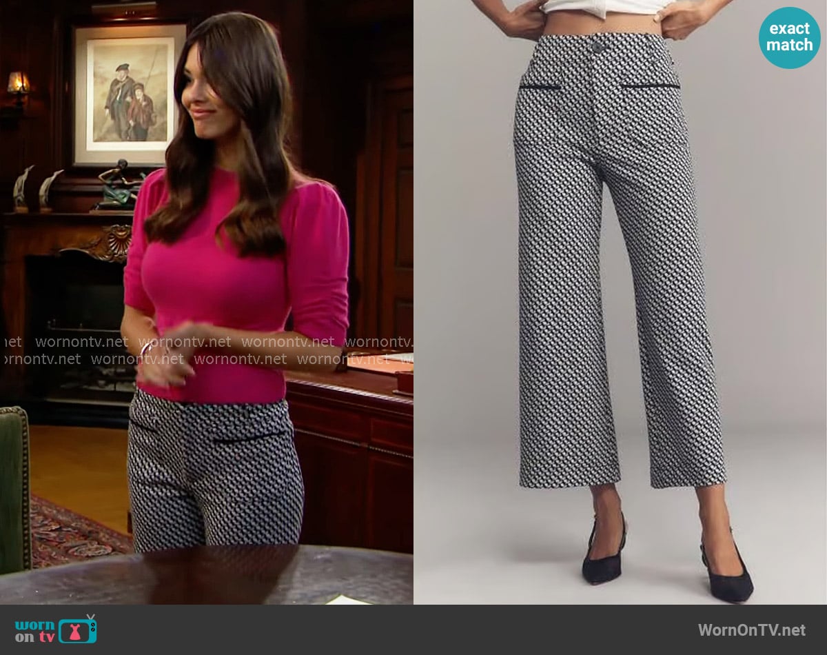 Maeve at Anthropologie Colette Pants worn by Electra Forrester (Laneya Grace) on The Bold and the Beautiful