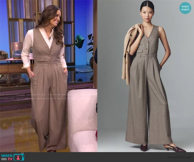 Monica’s gingham check jumpsuit on Live with Kelly