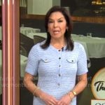 Meg Oliver’s light blue tweed dress on CBS Mornings