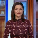 Maggie's burgundy printed dress on Good Morning America