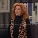 Maggie’s leopard leather trim vest on Days of our Lives