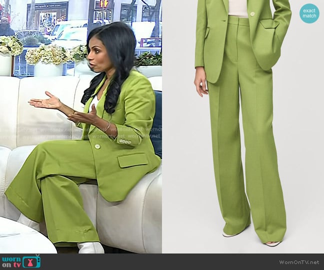 Mango Straight-fit Linen-blend Suit Pants worn by Niro Feliciano on Today