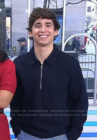 Marcello Hernández’s navy half-zip sweatshirt on Today