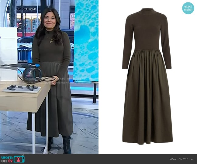 Marie Oliver Barrett Dress in Carob worn by Adrianna Barrionuevo Brach on Today