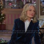 Marlena’s blue velvet suit on Days of our Lives
