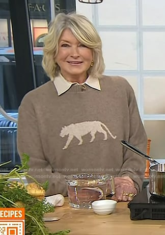 Martha Stewart’s beige animal print sweater on Today