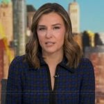 Mary's blue houndstooth knit shirtdress on Good Morning America