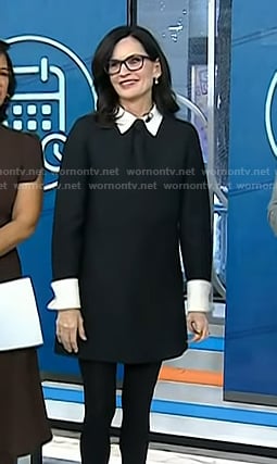 Mary Claire Haver’s black contrast collar dress on Today