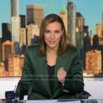 Mary's green satin blazer and pants on Good Morning America
