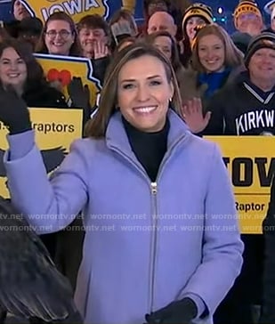 Mary's lilac zip front coat on Good Morning America