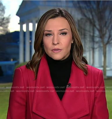 Mary’s pink wrap coat on Good Morning America