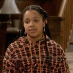 Maya’s orange dot print hoodie on The Upshaws