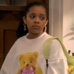 Maya's teddy bear graphic sweatshirt on The Upshaws
