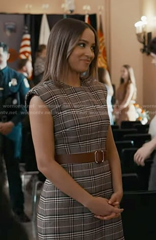 May’s grey plaid dress on 9-1-1