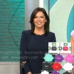 Meg Oliver's navy chain sleeve dress on CBS Mornings