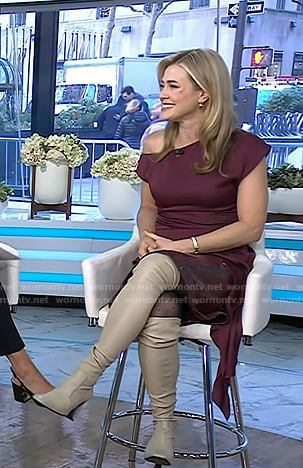 Melissa Roxburgh's grey over the knee boots on Today