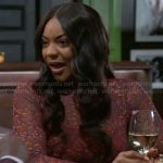 Shanice’s red leopard print dress on Beyond the Gates