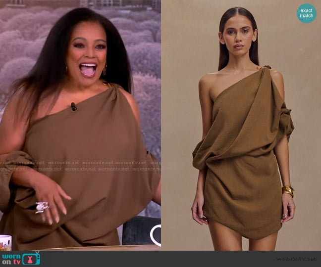 Meshki Gabriella Draped Mini Dress worn by Kim Fields on The View
