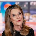 Savanah’s black metallic print long sleeve top on Today