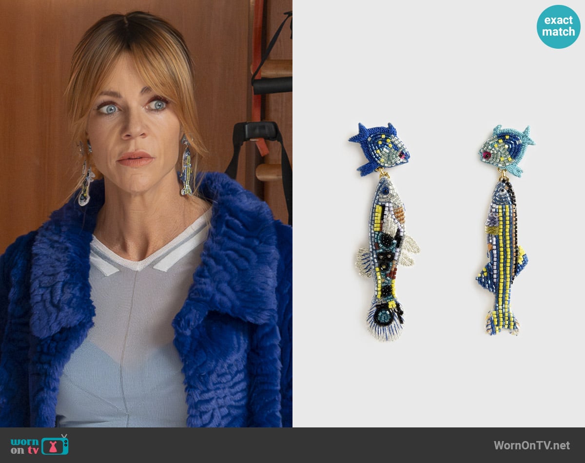 Mignonne Gavigan Pececito Earrings worn by Morgan Gillory (Kaitlin Olson) on High Potential