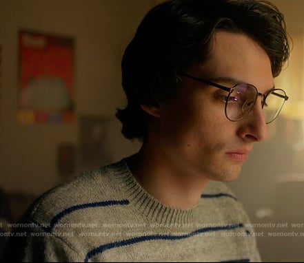 Mike's grey striped sweater on Stranger Things