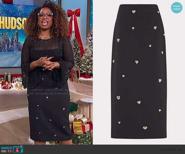 Milly Syra Heart Applique Maxi Skirt worn by Jennifer Hudson on The Jennifer Hudson Show