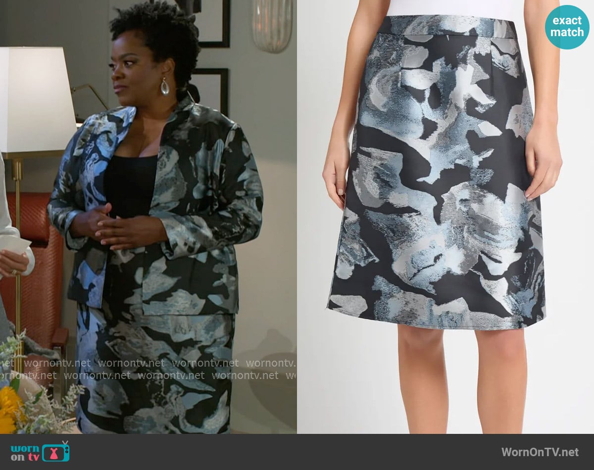 Mona’s abstract jacquard skirt on Beyond the Gates Mona’s abstract jacquard skirt on Beyond the Gates