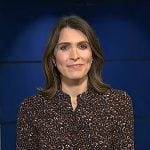 Molly’s brown abstract print shirtdress on Today