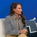 Molly Bloom's gray contrast check jacket on Tamron Hall Show