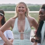 Molly’s white plunging cutouts dress on Southern Charm