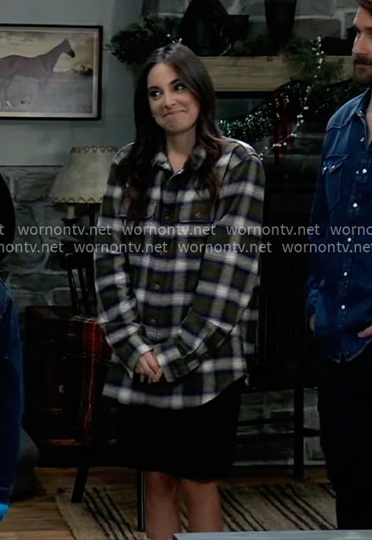 Molly’s green plaid flannel shirt on General Hospital