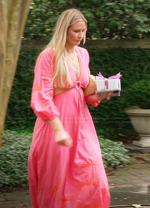 Molly's pink dragonfly embroidered dress on Southern Charm