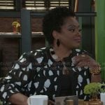 Mona’s black and white jacket on Beyond the Gates