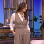 Monica’s gingham check jumpsuit on Live with Kelly and Mark