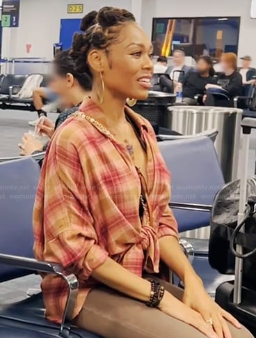 Monique's plaid shirt on The Real Housewives of Potomac