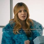 Morgan’s blue fur jacket on High Potential
