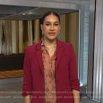 Morgan’s pink floral dress and ruched sleeve blazer on NBC News Daily