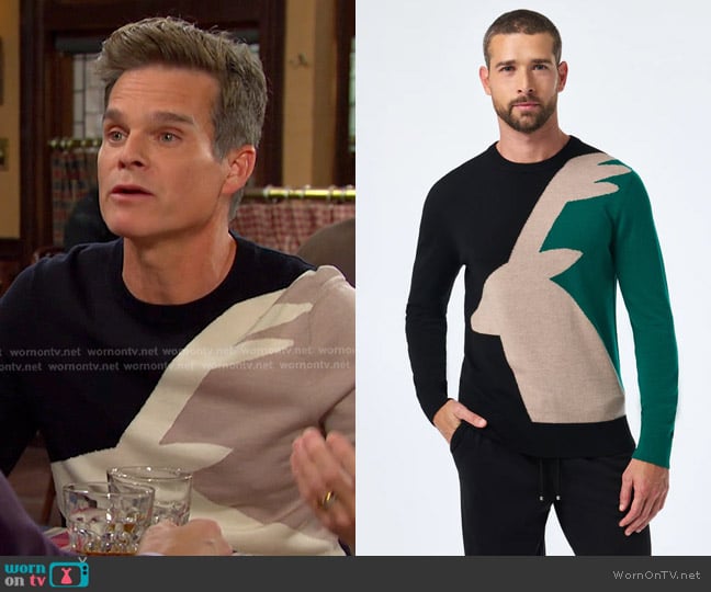 Mr Turk Caribou Crewneck Sweater worn by Leo Stark (Greg Rikaart) on Days of our Lives