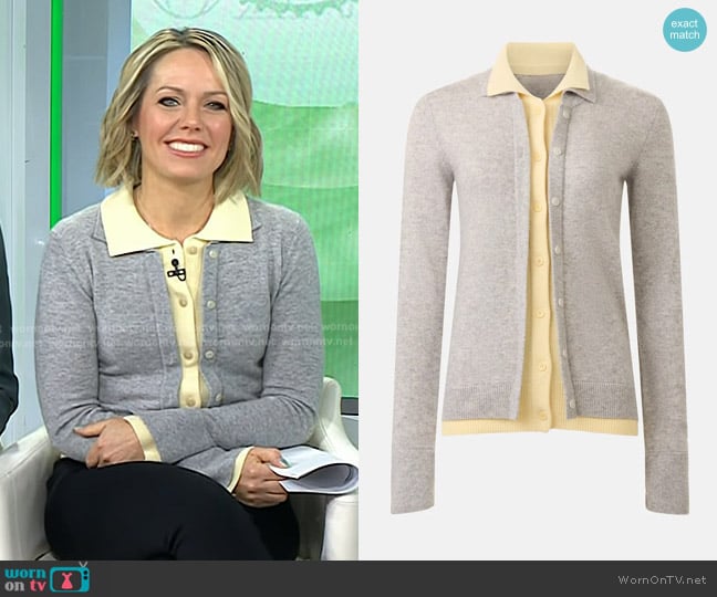Naadam Cashmino Layered Collared Cardigan worn by Dylan Dreyer on Today