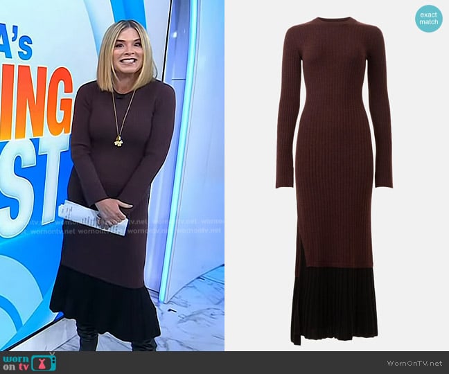 Naadam Cashmino Layered Crew Neck Dress worn by Jenna Bush Hager on Today
