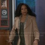 Naomi’s two-tone trench coat on Beyond the Gates