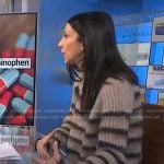 Natalie Azar’s grey striped knit sweater on NBC News Daily