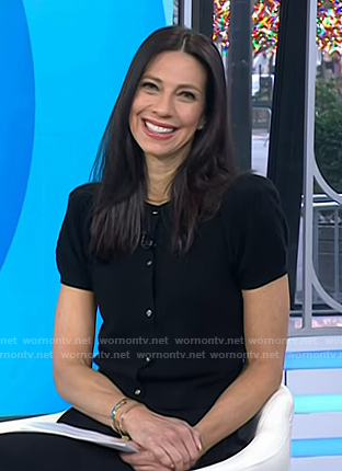 Natalie’s black puff short sleeve cardigan on Today