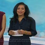 Sheinelle’s navy grid check blouse and skirt on Today