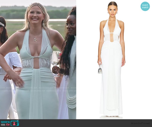 Molly’s white plunging dress on Southern Charm Molly’s white plunging dress on Southern Charm