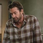 Nick’s brown plaid button down shirt on Greys Anatomy
