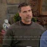 Nick’s grey colorblock sweater on The Young and the Restless